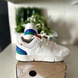 ON Running The Roger Centre Court Synthetic Leather White Emerald Trainers Shoes